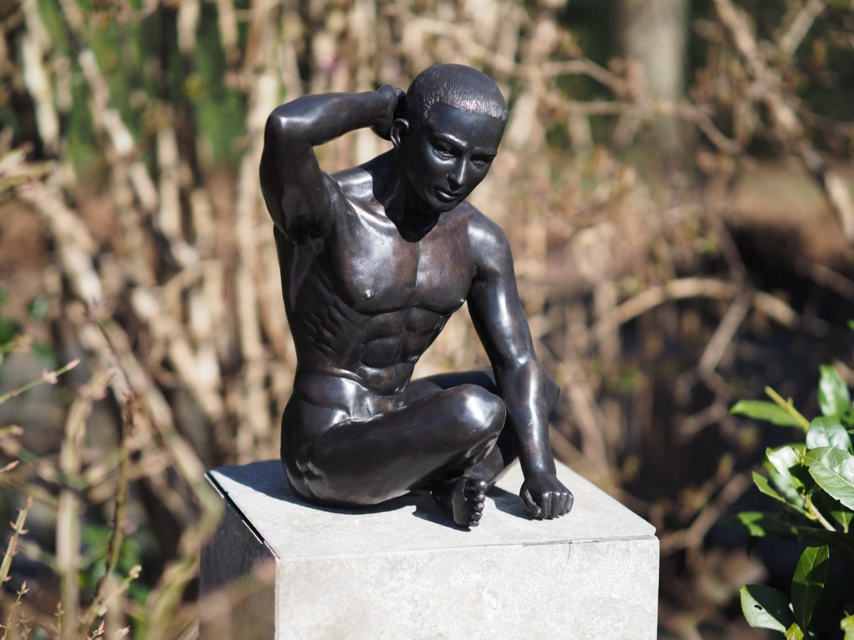 Sitting Man Arm Up