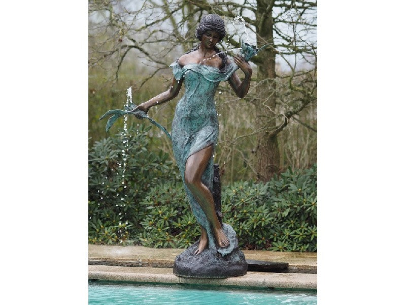 Lady With Flowers Fountain