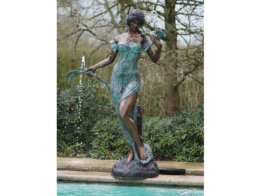 Lady With Flowers Fountain