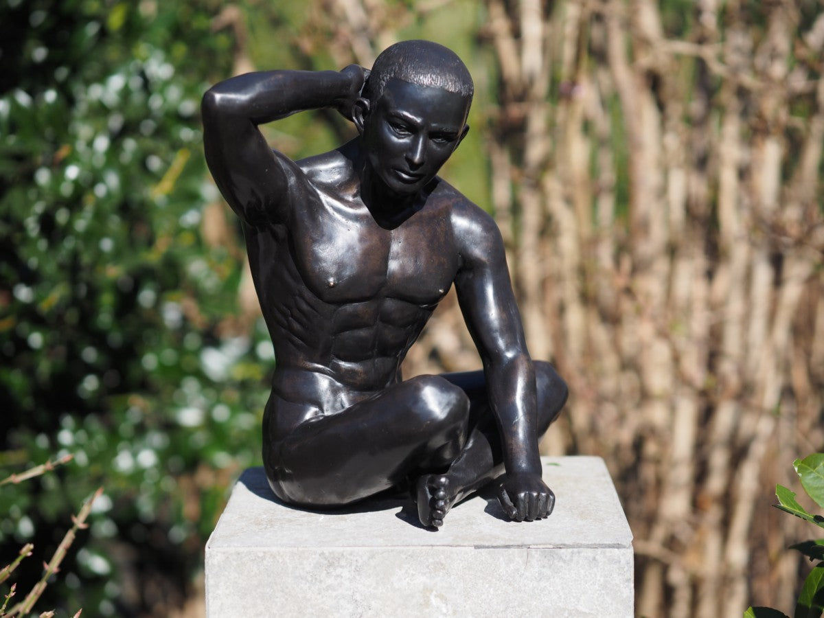 Sitting Man Arm Up